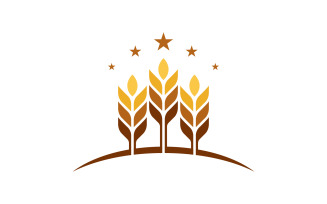Wheat rice vector icon logo illustration design template v.6