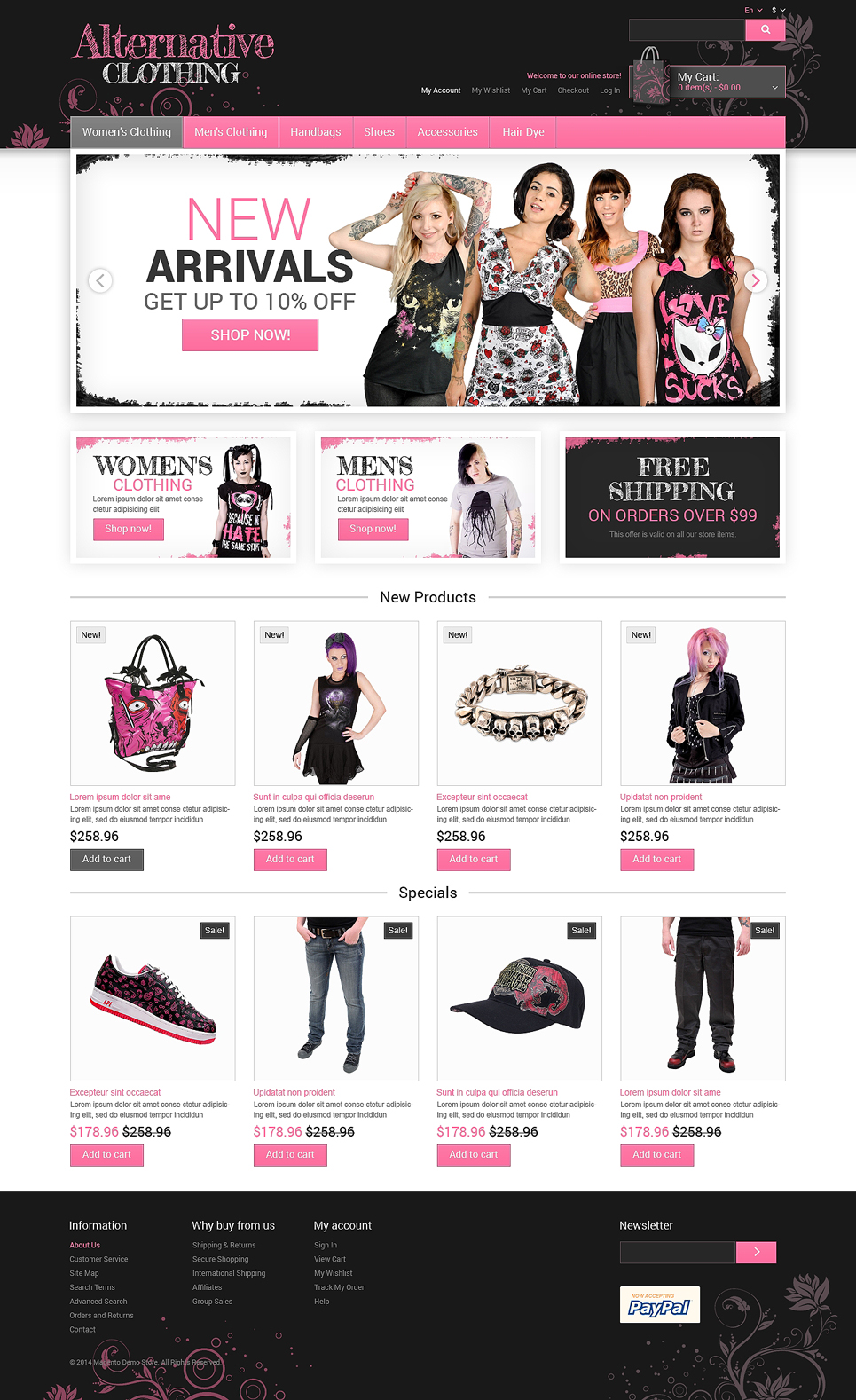 Alternative Clothing Store Magento Theme New Screenshots BIG