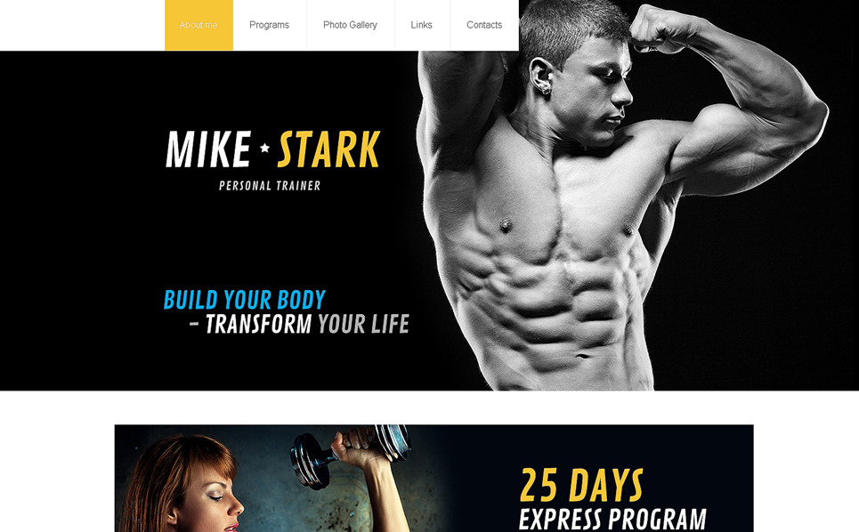 Bodybuilding Responsive Website Template #48939