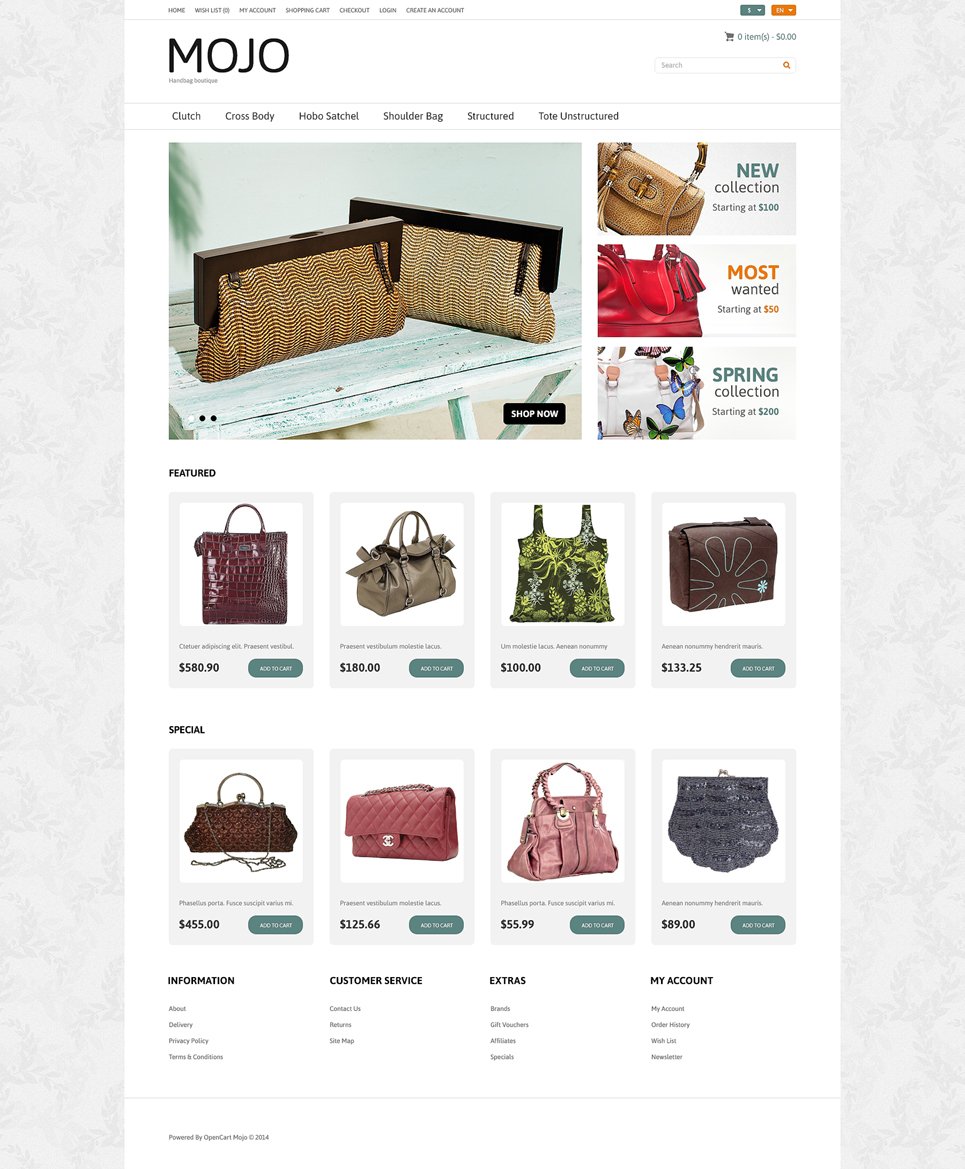 Handbag Responsive OpenCart Template New Screenshots BIG