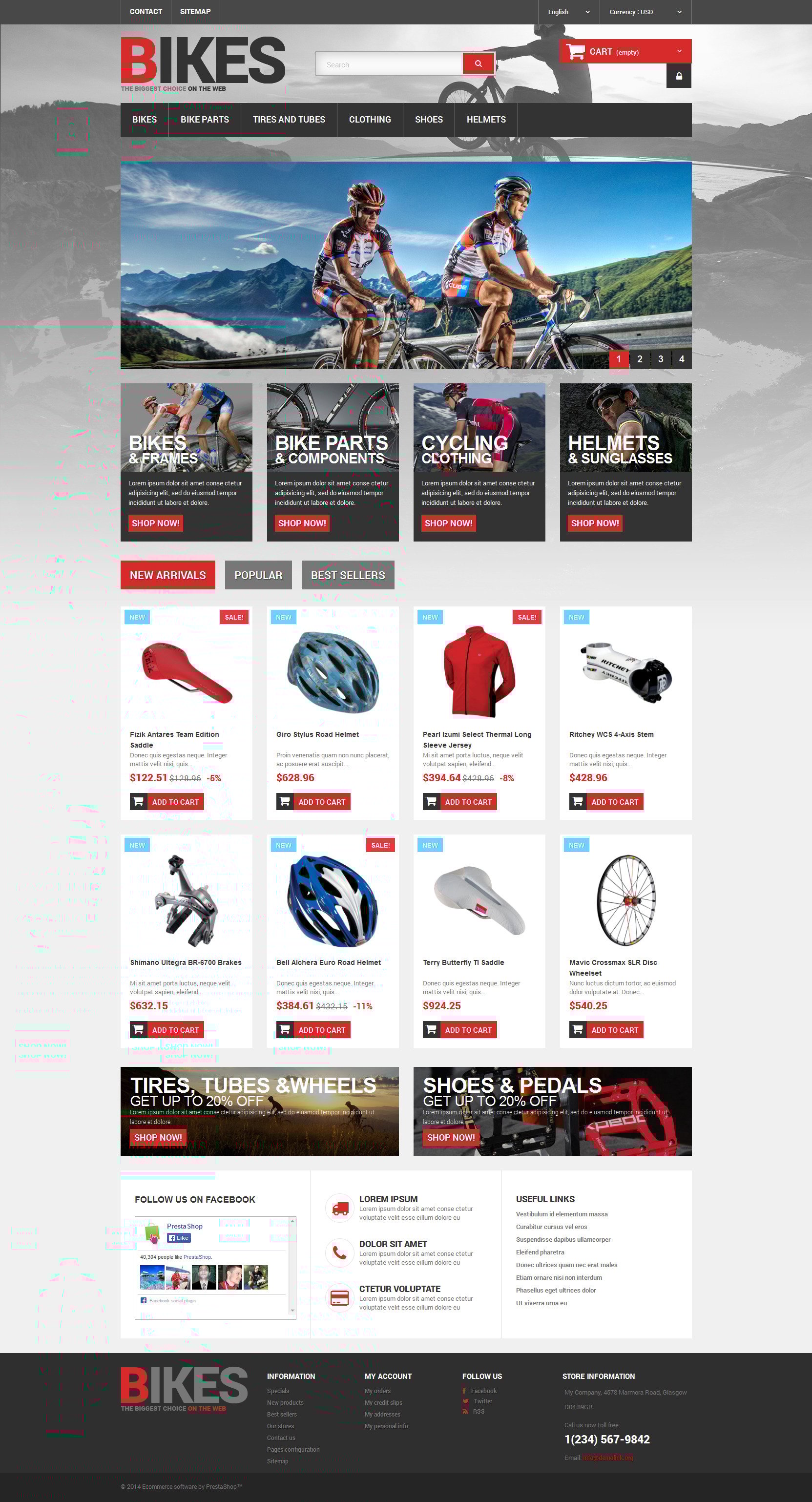 "Magasin de vélos" thème PrestaShop adaptatif #48950 - screenshot