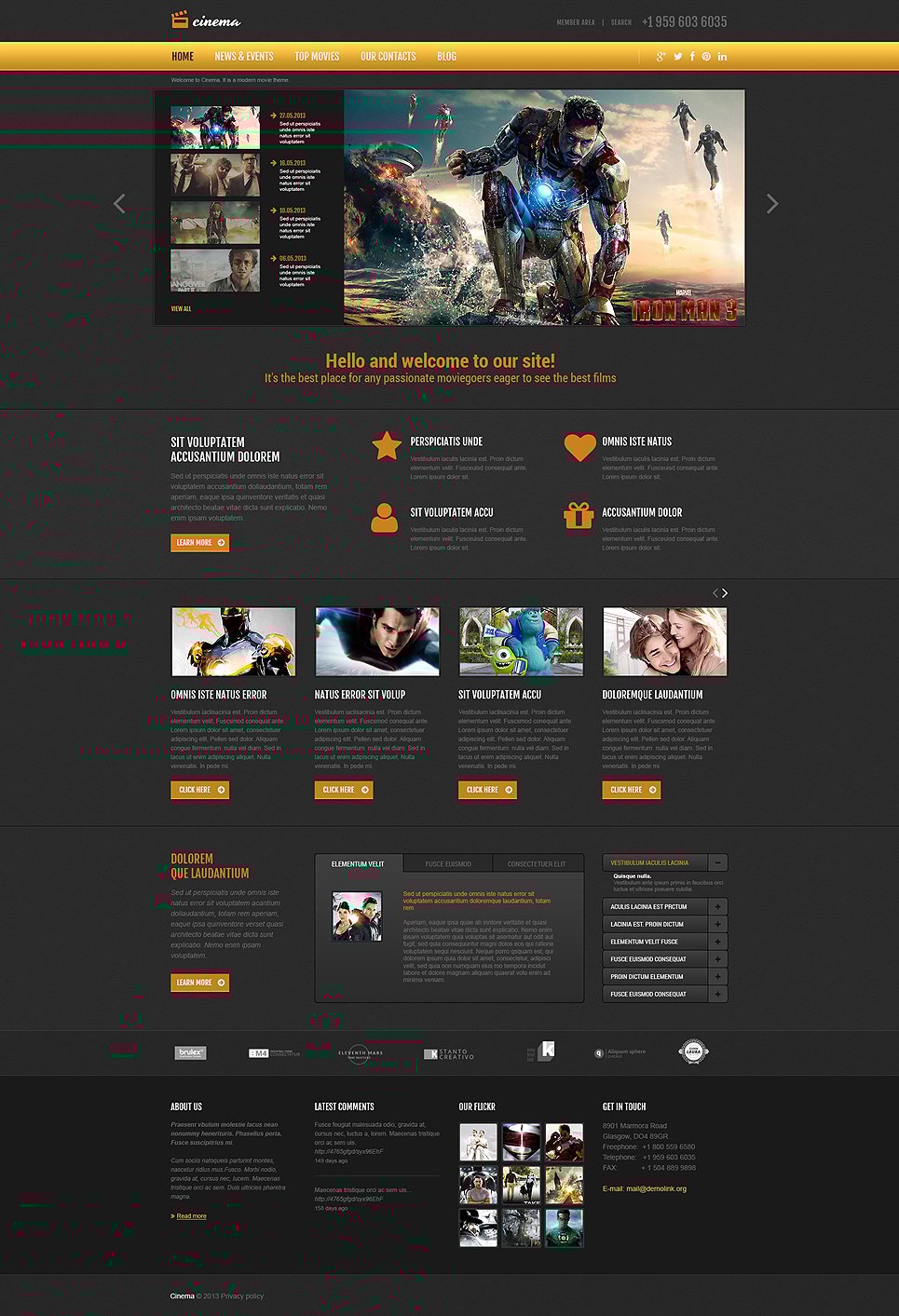 Movie Responsive Joomla Template New Screenshots BIG