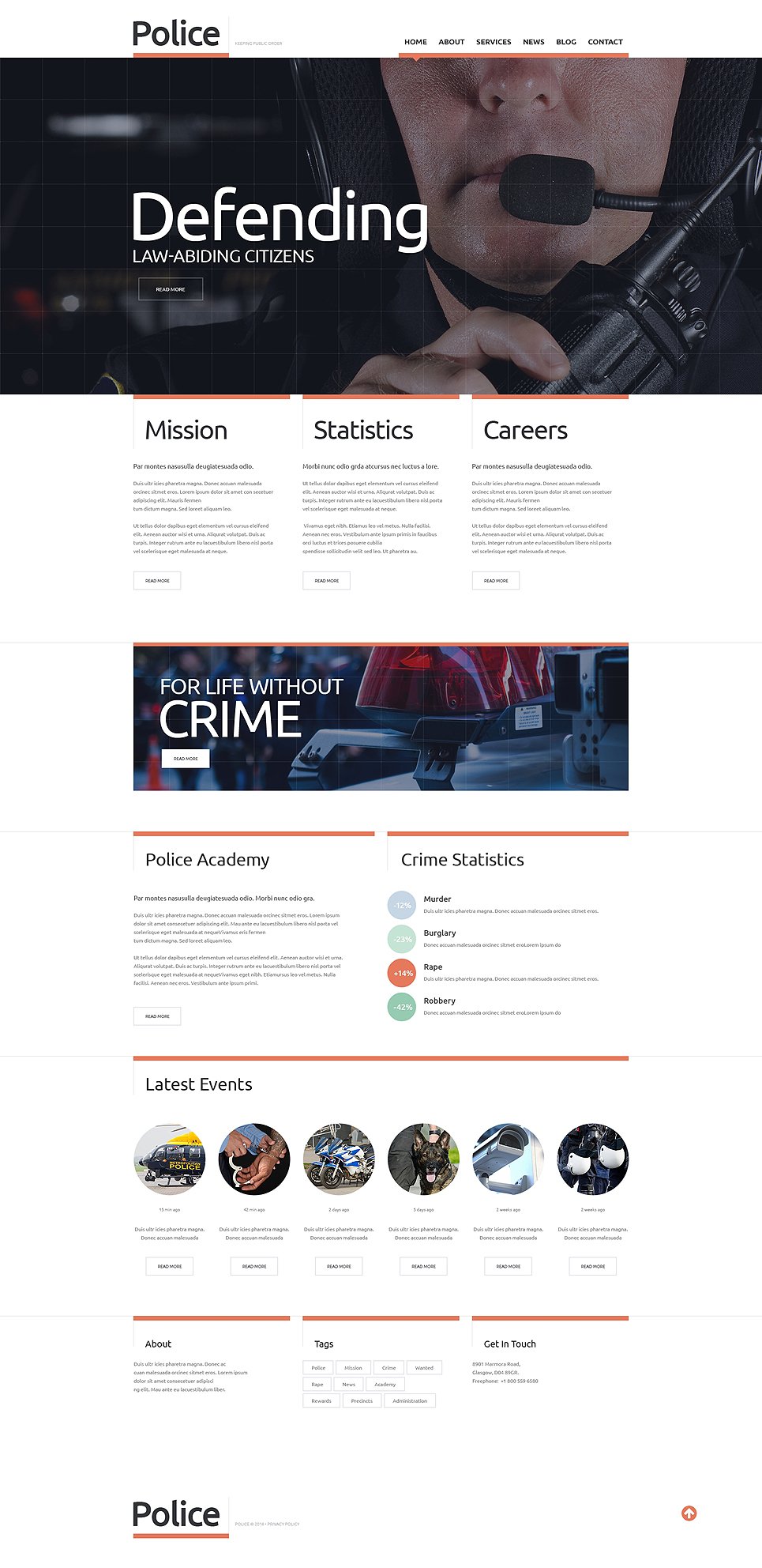 Police Responsive Website Template New Screenshots BIG