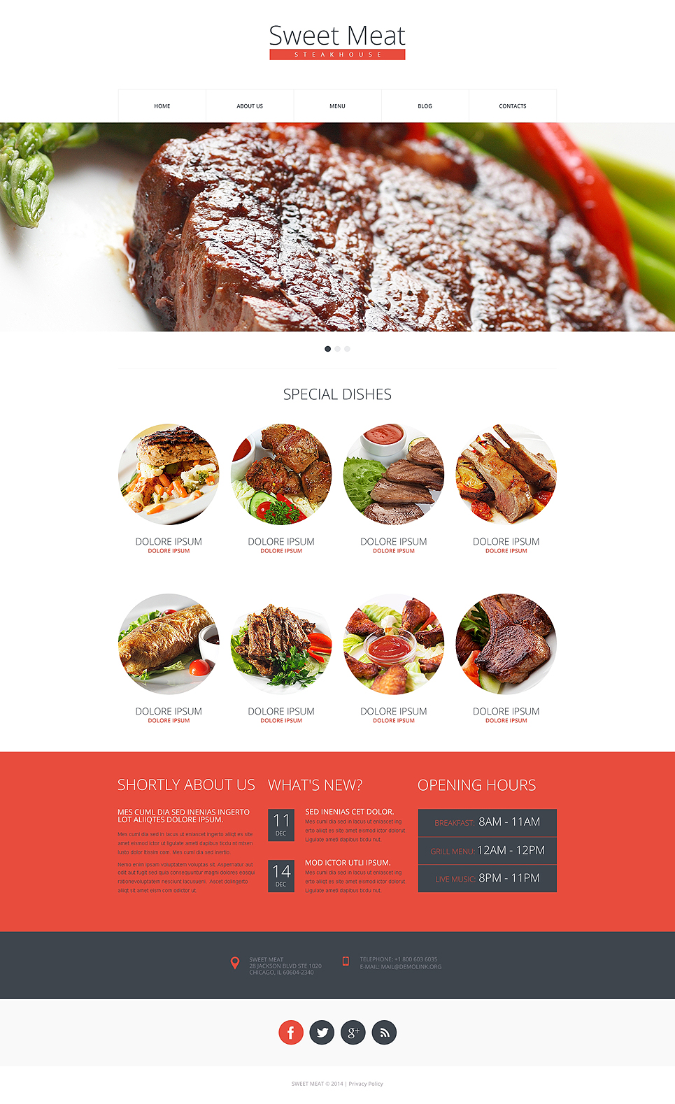 Steakhouse Drupal Template New Screenshots BIG