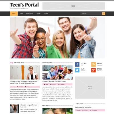 Teen Club Responsive Website Template