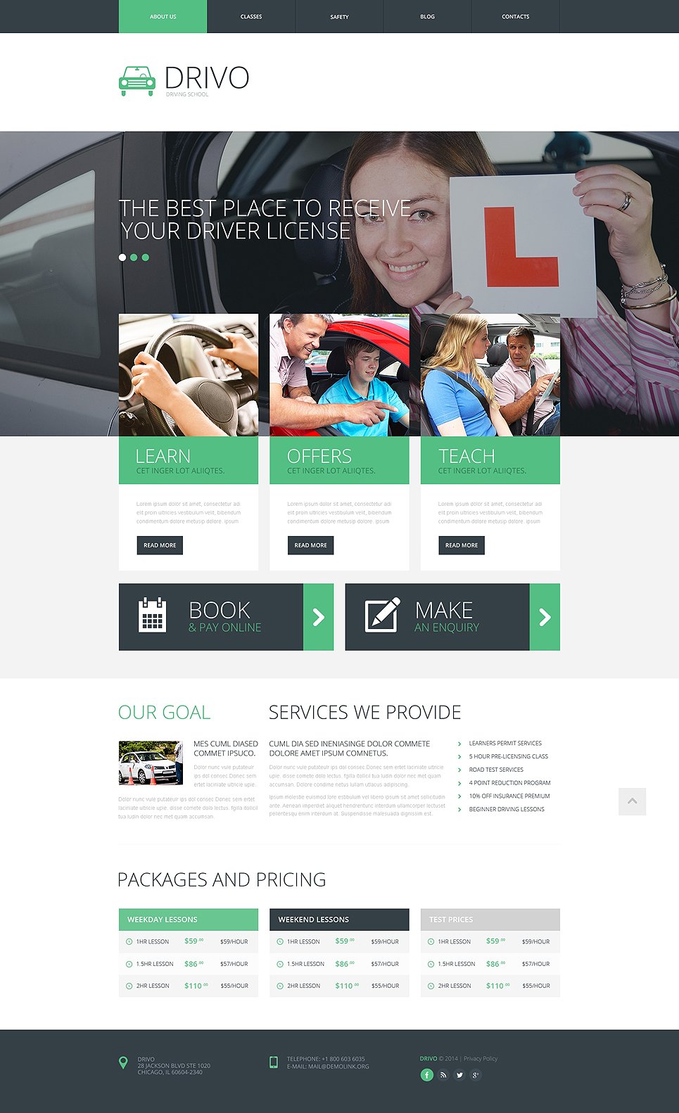 Traffic School Responsive Website Template New Screenshots BIG