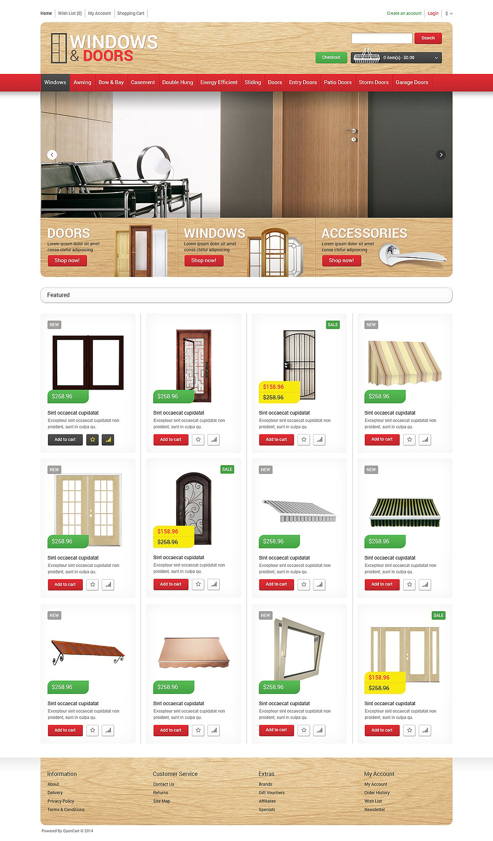 Windows  Doors Store OpenCart Template New Screenshots BIG