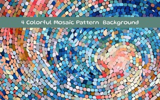 Colorful mosaic pattern background AI image
