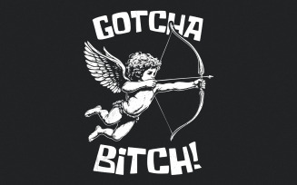 Cupid Funny Valentine's Day PNG, Gotcha B PNG, Retro Valentine's Day, Galentines Day, Sarcastic