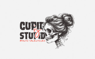 Funny Valentine PNG, Cupid is Stupid, Anti Valentine, Valentine's Day png, Sublimation Design,