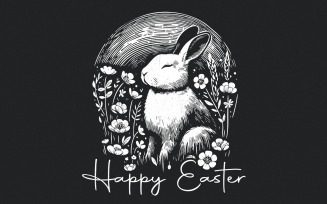 Happy Easter png, Easter png, Bunny png, Floral Bunny png, Spring png, Flowers png, Easter Shirt