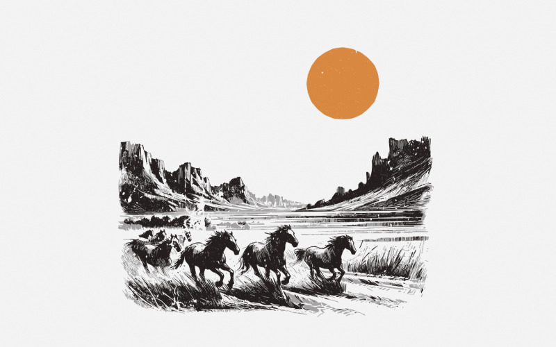 Horse PNG Sublimation, Western PNG Designs, Trendy Western Designs, Digital Download, Cowgirl Illustration