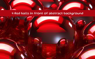 Red balls in front of abstract background