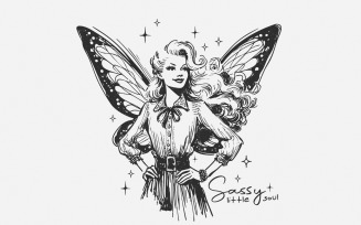Sassy Little Soul Fairy PNG, Trendy Sublimation Design, Cute Fantasy Girl Art, Digital Download for