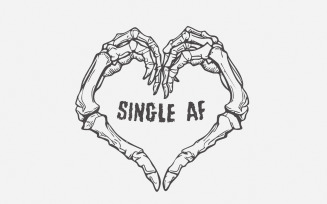 Single AF PNG, Valentines Day PNG, Funny Valentine, Skeleton Valentine, Valentine's Day png,