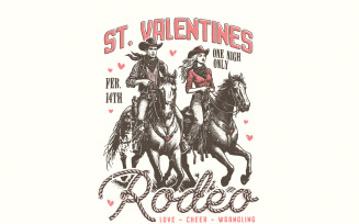 St. Valentine's Wild West Rodeo, Vintage Western Valentine Design, Cowboy Love Adventure, Rustic