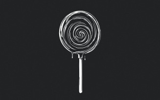Swirling Lollipop PNG, Retro Candy Design, Artistic Lollipop Print for Sweet Lovers, Eye-Catching