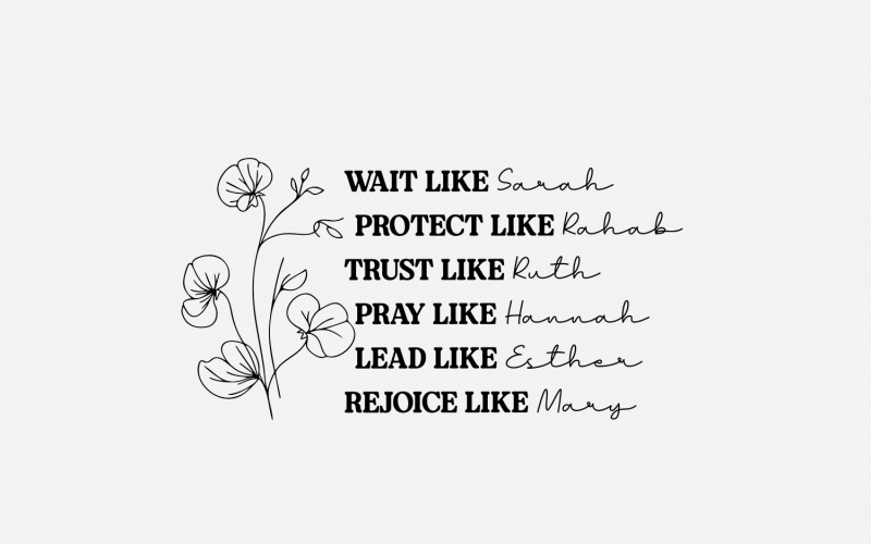 Women of the Bible png, Boho Christian png, Motivational Bible Verse png, Floral Religious png, Illustration