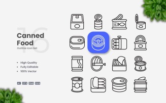 16 Canned Food Outline Icon