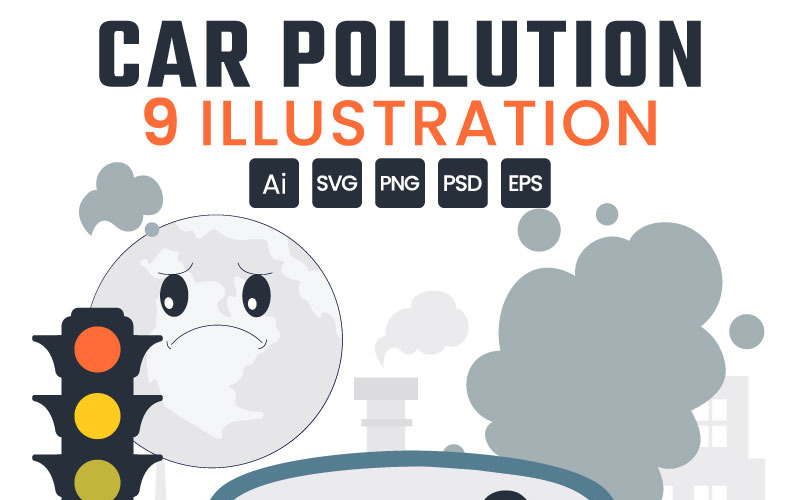 9 Car Air Pollution Illustration