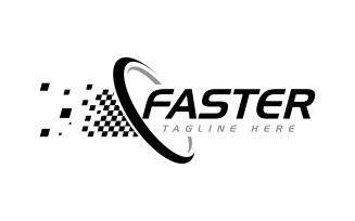 Race flag speed faster concept design illustration template v.1