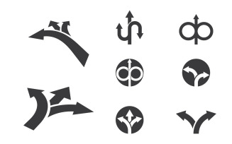Arrow Way sign vector icon illustration design template v.3