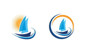 Cruise ship Logo Template vector icon illustration design v.2
