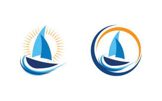 Cruise ship Logo Template vector icon illustration design v.3