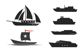 Cruise ship Logo Template vector icon illustration design v.5