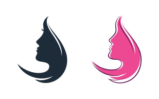 Woman face silhouette character illustration logo icon vector v.13