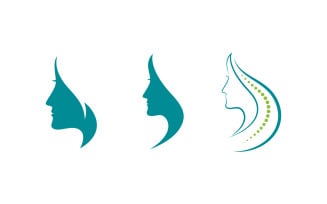 Woman face silhouette character illustration logo icon vector v.8