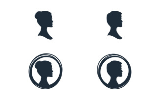 Woman face silhouette character illustration logo icon vector v.9