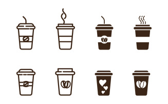 Coffee tea cup caf Logo Template vector icon design v.5