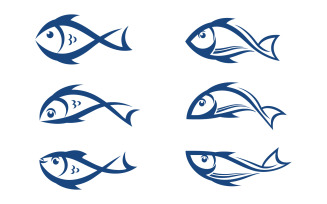 Fish logo template Creative icon design template v.3