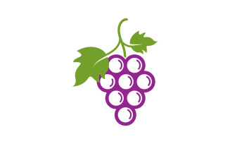 Grapes fruit logo template vector illustration design v.7
