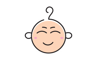 Cute baby logo Vector icon design illustration Template v.3