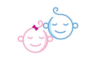 Cute baby logo Vector icon design illustration Template v.5