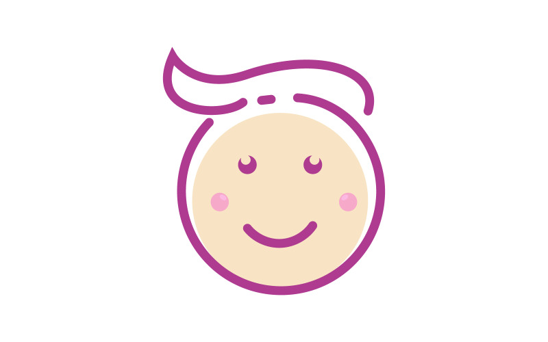 Cute baby logo Vector icon design illustration Template v.7 Logo Template