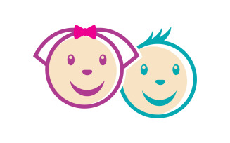 Cute baby logo Vector icon design illustration Template v.8