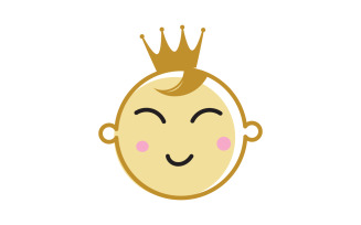 Cute baby logo Vector icon design illustration Template v.9