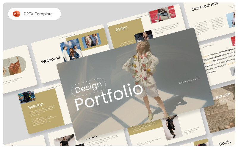 Design Portfolio PowerPoint Presentation Template PowerPoint Template