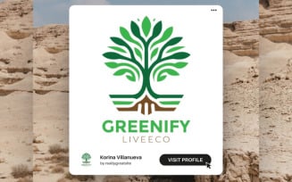 Green Essence Tree Logo Template