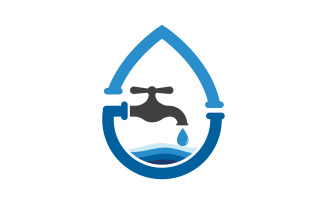 Plumbing water logo Vector icon design illustration Template v.6