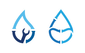 Plumbing water logo Vector icon design illustration Template v.9