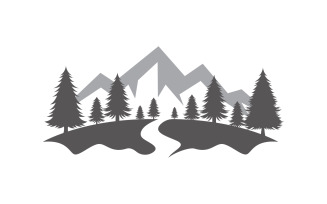 Forest mountain Vector icon design illustration v.4