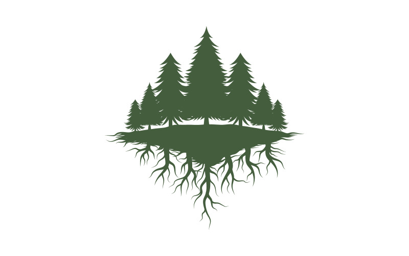 Forest mountain Vector icon design illustration v.7 Logo Template