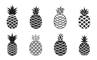 Pineapple fruit icon logo template vector illustration design v.11