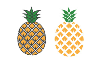 Pineapple fruit icon logo template vector illustration design v.7