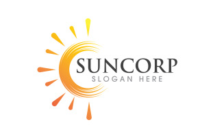 Sun shine illustration Icon Logo Template design v.3