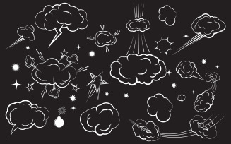 Cloud Comic Book Pop art Design Element Vector Illustration v.5